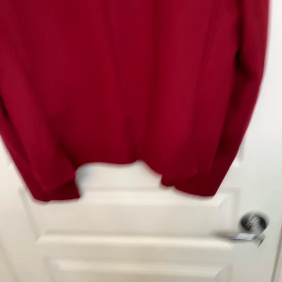 Covington Ladies Red Wool Blend Open Front Blazer with Side Slits Size 16 - Picture 9 of 12